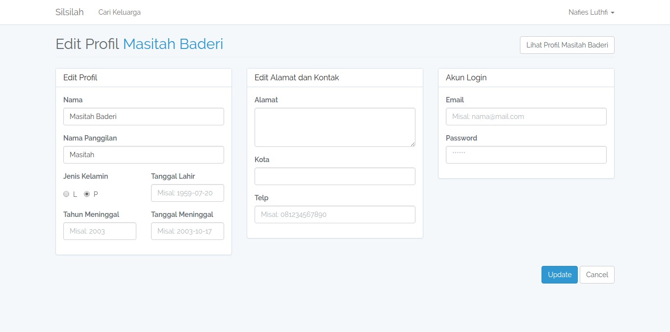 Profil Edit Form Profil Edit Form